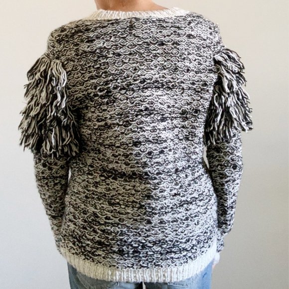 Banana Republic Crew Ruffle Sweater Black Small - Picture 3 of 12